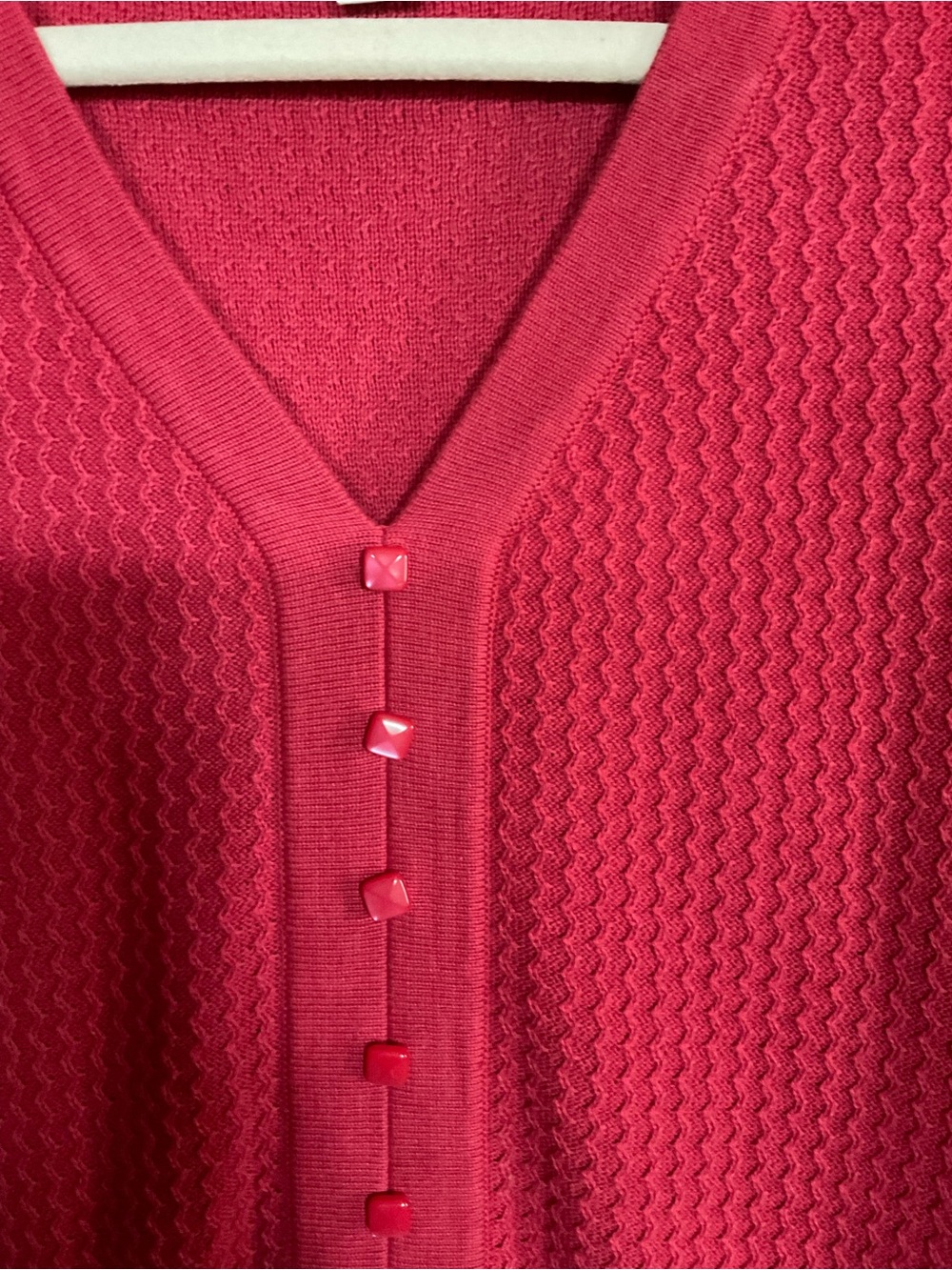 Christopher & Banks red Short-Sleeve Button Cardigan. Size L. - Picture 6 of 9